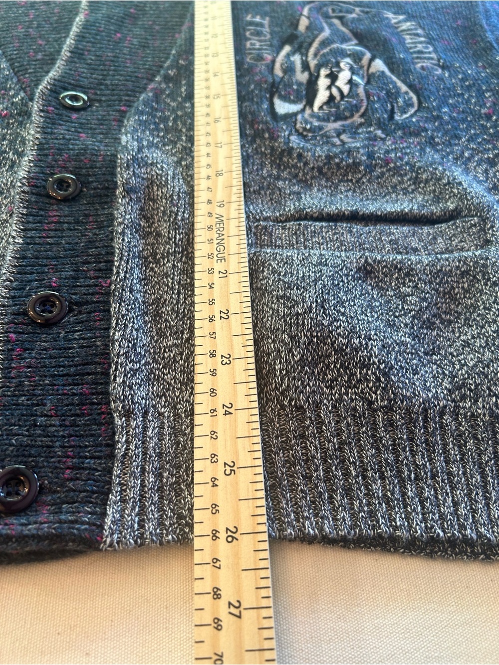 Guy Laurent Vintage Men's Wool Blend Polar Penguin Cardigan Sweater XL - Picture 11 of 12